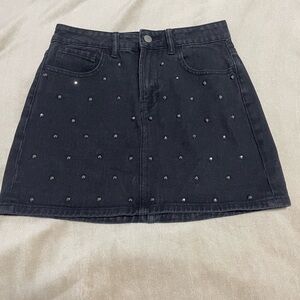 Kendall & Kylie Mini Denim Studded Skirt